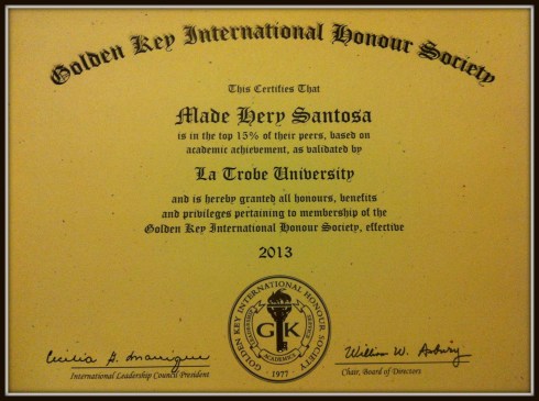 Golden Key Certificate